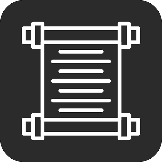 Ilustración del icono vectorial del pergamino del conjunto de iconos de la Historia