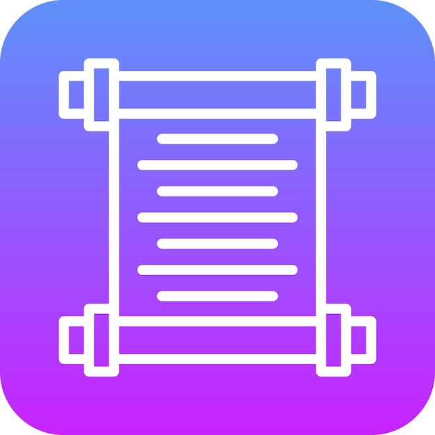 Ilustración del icono vectorial del pergamino del conjunto de iconos de la Historia