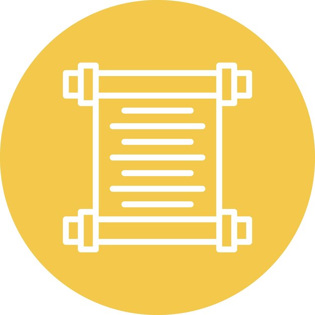 Ilustración del icono vectorial del pergamino del conjunto de iconos de la Historia