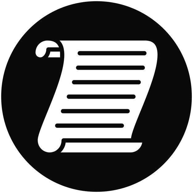 Ilustración del icono vectorial del pergamino del conjunto de iconos de literatura