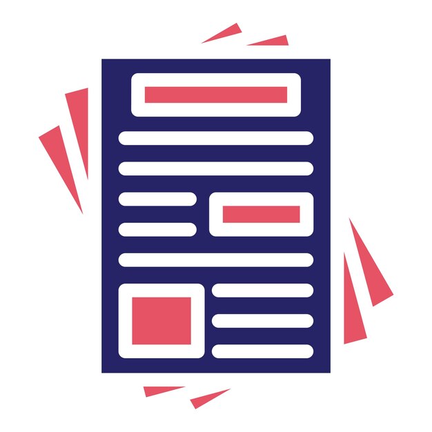 Ilustración del icono vectorial del periódico del conjunto de iconos de comunicaciones