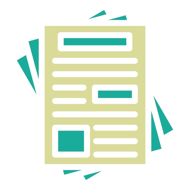 Ilustración del icono vectorial del periódico del conjunto de iconos de comunicaciones
