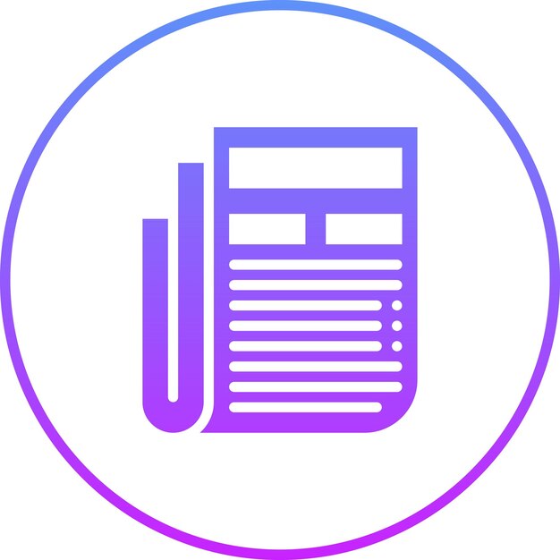 Ilustración de icono vectorial de periódico del conjunto de iconos de Crimen y Ley