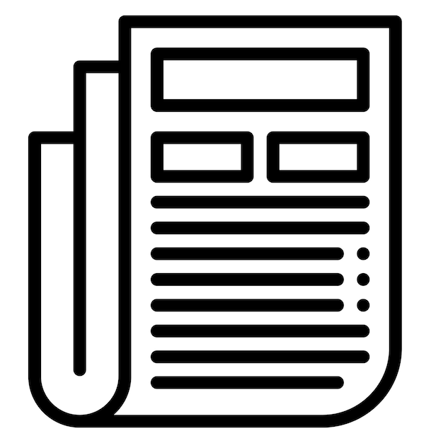 Ilustración de icono vectorial de periódico del conjunto de iconos de Crimen y Ley