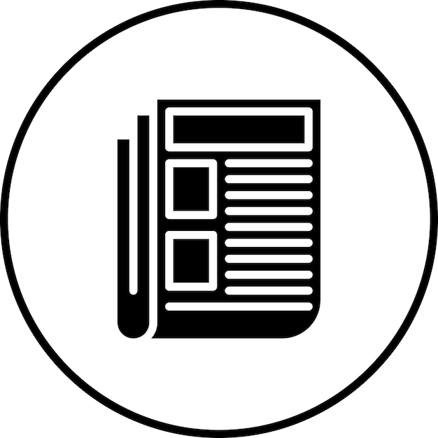 Ilustración del icono vectorial del periódico del conjunto de iconos de la mañana y el desayuno