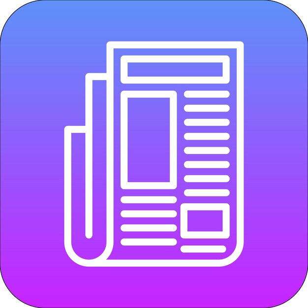 Ilustración del icono vectorial del periódico del conjunto de iconos del salón de peluquería