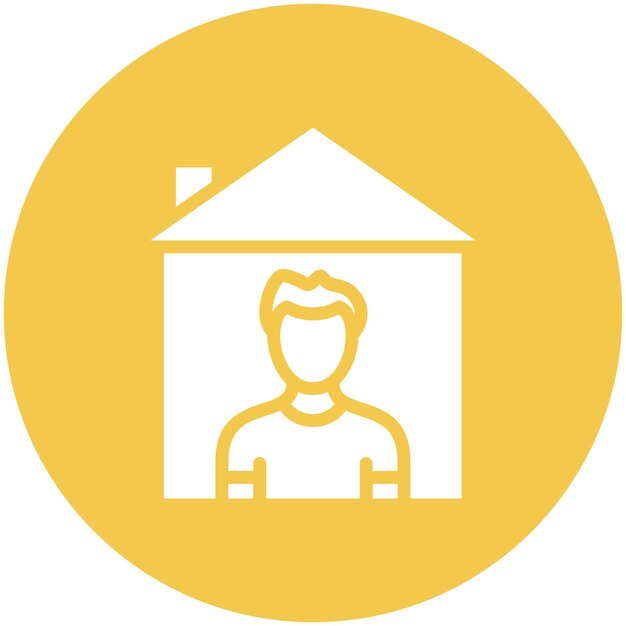 Ilustración del icono vectorial de Permanecer en el hogar del conjunto de iconos de Trabajo desde el hogar