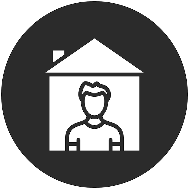 Ilustración del icono vectorial de Permanecer en el hogar del conjunto de iconos de Trabajo desde el hogar