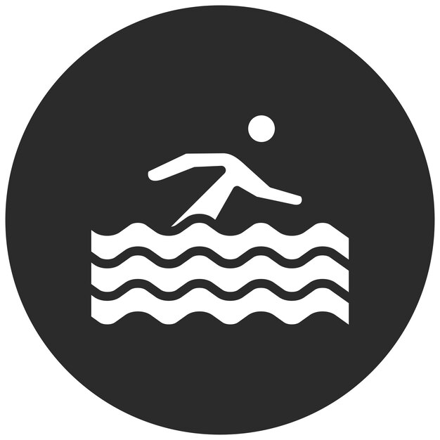 Ilustración del icono vectorial de la persona nadadora del conjunto de iconos de aptitud física