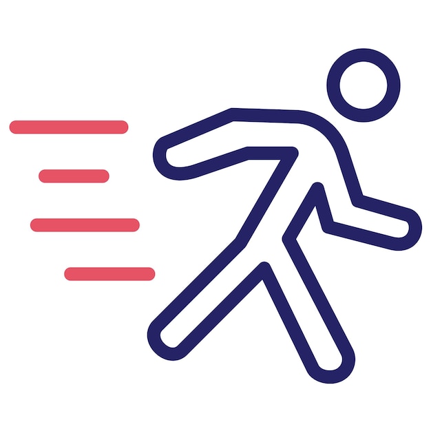 Ilustración del icono vectorial de la persona que corre del conjunto de iconos de aptitud física