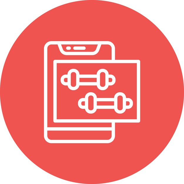 Ilustración del icono vectorial de las pesas del conjunto de iconos de la aplicación de entrenamiento