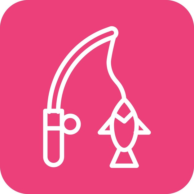 Ilustración del icono vectorial de pesca del conjunto de iconos de verano