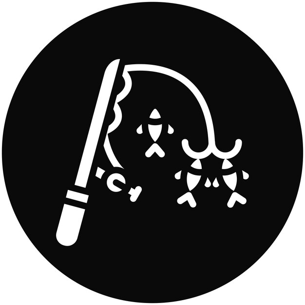 Ilustración del icono vectorial de pesca deportiva del conjunto de iconos de pesca