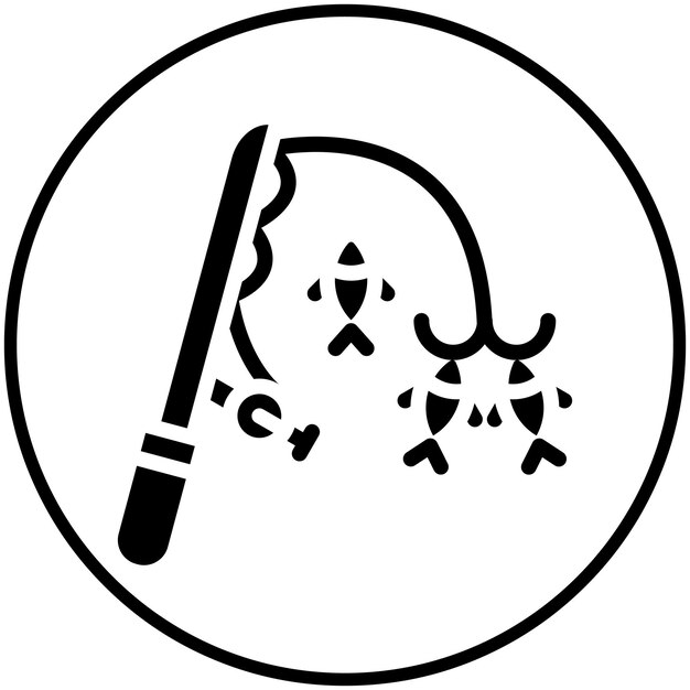 Ilustración del icono vectorial de pesca deportiva del conjunto de iconos de pesca