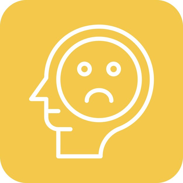 Ilustración del icono vectorial pesimista del conjunto de iconos de salud mental
