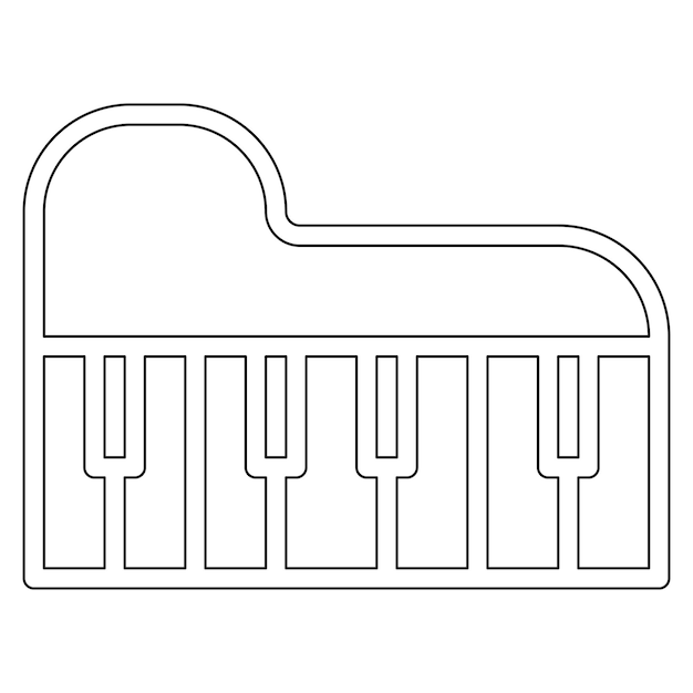Ilustración del icono vectorial del piano del conjunto de iconos de entretenimiento