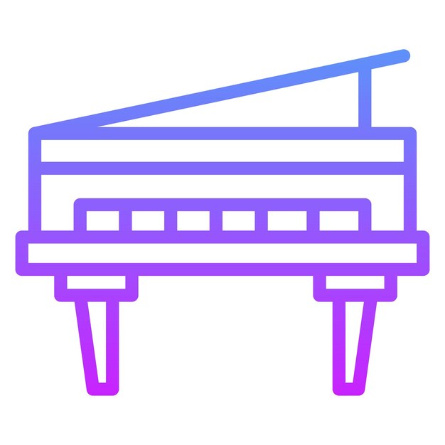 Ilustración de icono vectorial de piano de madera del conjunto de iconos del Oeste Salvaje