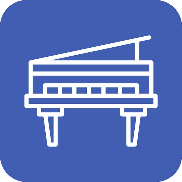 Ilustración de icono vectorial de piano de madera del conjunto de iconos del Oeste Salvaje