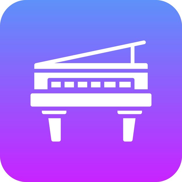 Ilustración de icono vectorial de piano de madera del conjunto de iconos del Oeste Salvaje