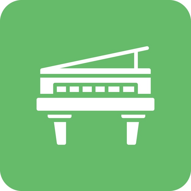 Ilustración de icono vectorial de piano de madera del conjunto de iconos del Oeste Salvaje