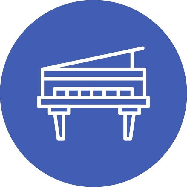 Ilustración de icono vectorial de piano de madera del conjunto de iconos del Oeste Salvaje