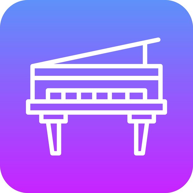 Ilustración de icono vectorial de piano de madera del conjunto de iconos del Oeste Salvaje