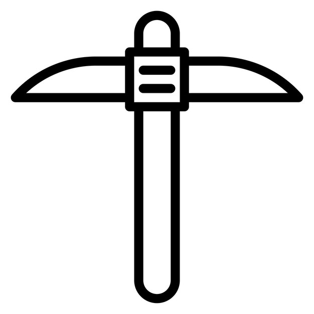 Ilustración del icono vectorial del pico del conjunto de iconos de herramientas de construcción