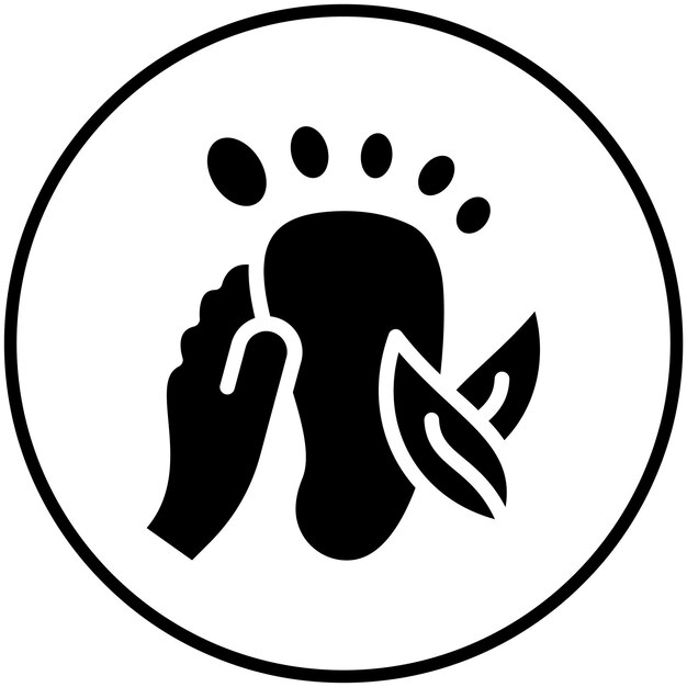 Ilustración del icono vectorial del pie del conjunto de iconos del Spa