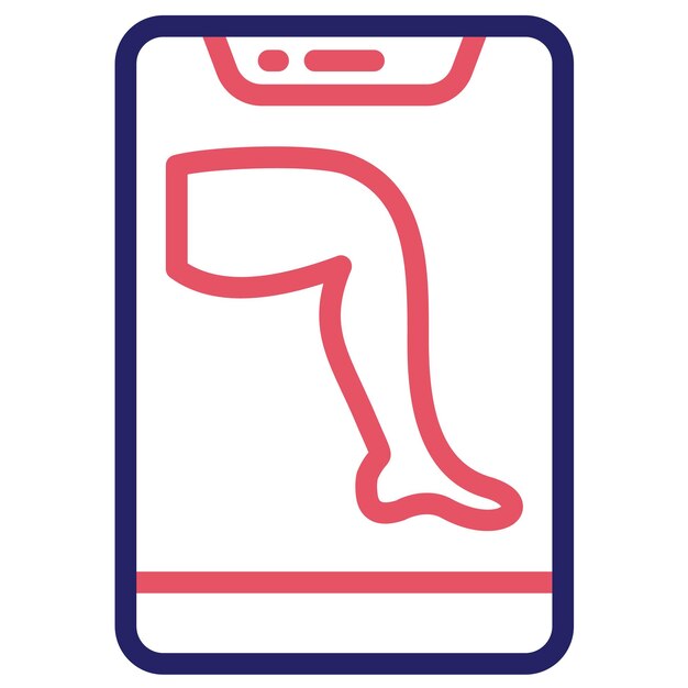 Ilustración del icono vectorial de la pierna del conjunto de iconos de la aplicación de entrenamiento