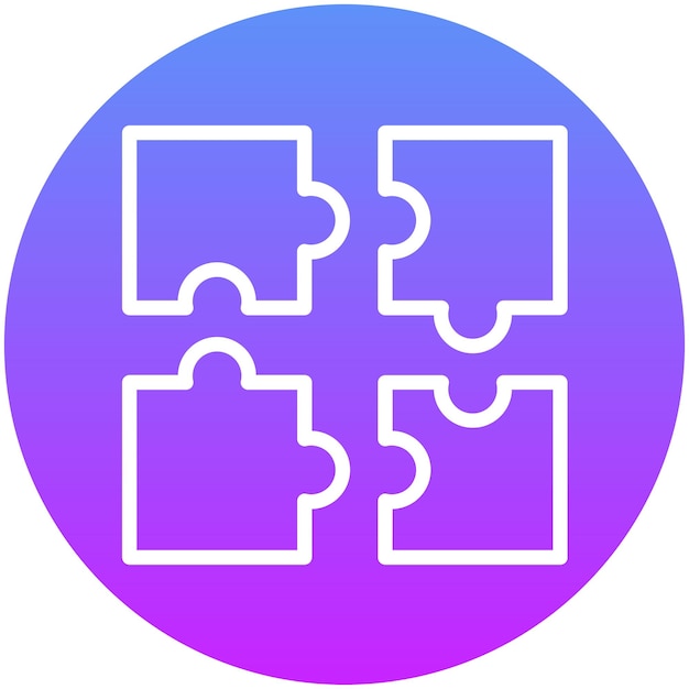 Ilustración del icono vectorial de la pieza del rompecabezas del conjunto de iconos de logros