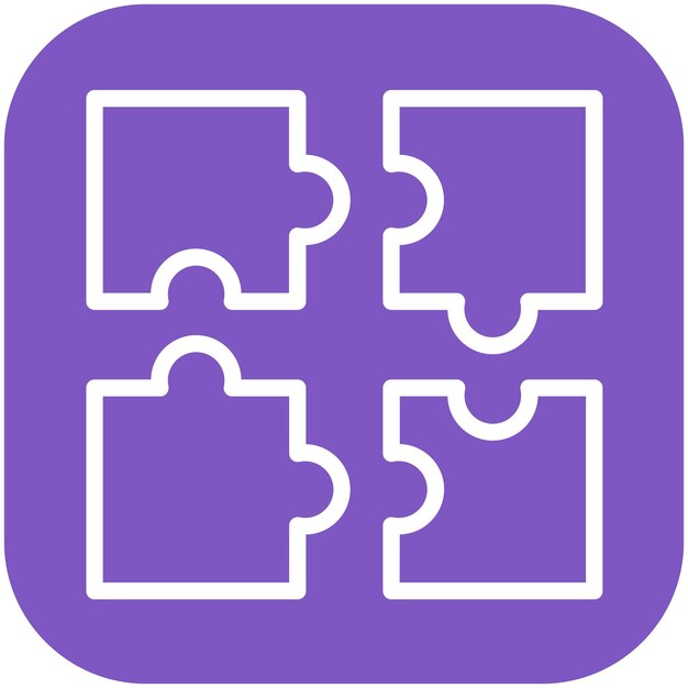 Ilustración del icono vectorial de la pieza del rompecabezas del conjunto de iconos de logros