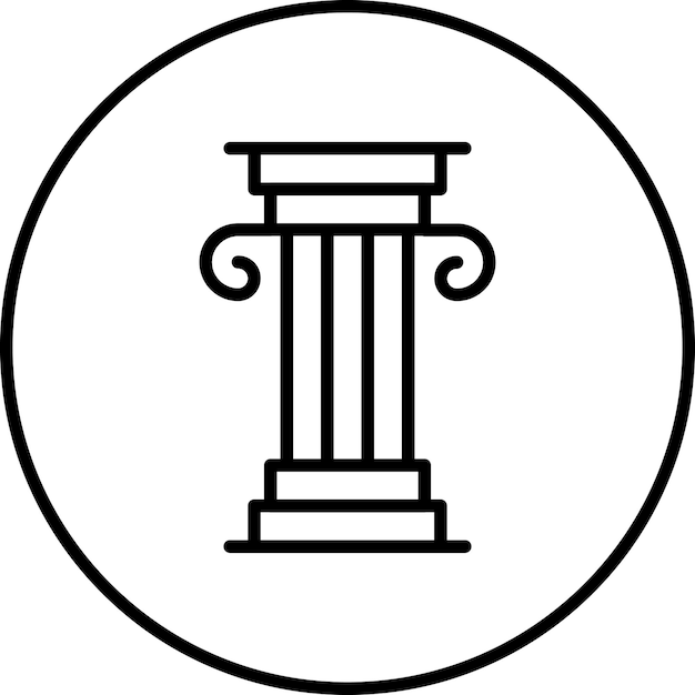 Ilustración del icono vectorial del pilar del conjunto de iconos de Historia