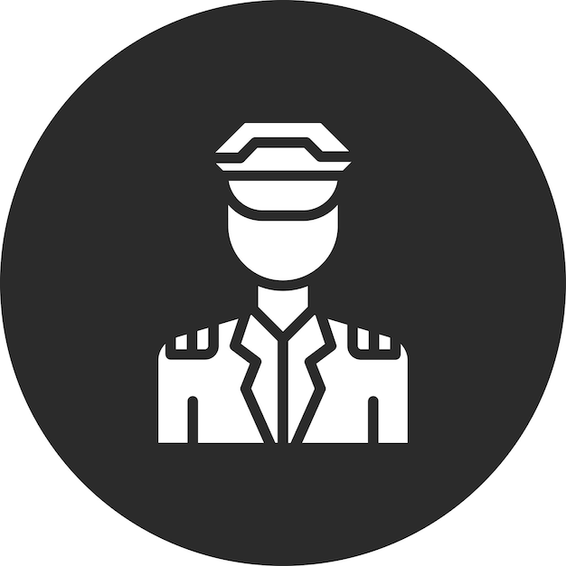 Ilustración del icono vectorial del piloto del conjunto de iconos de aviación