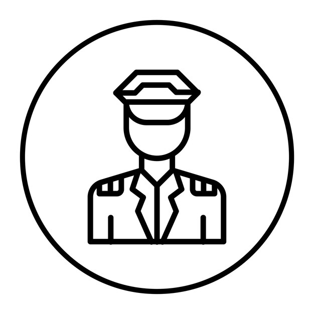 Ilustración del icono vectorial del piloto del conjunto de iconos de aviación