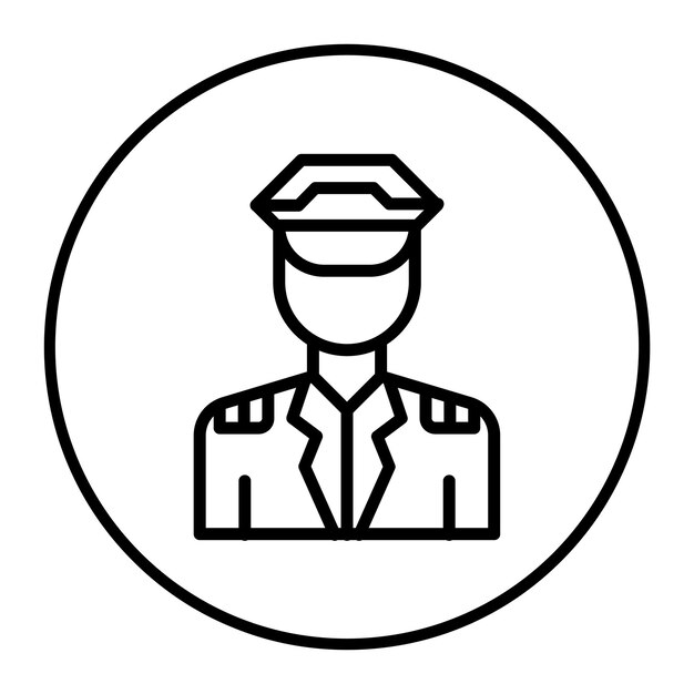 Vector ilustración del icono vectorial del piloto del conjunto de iconos de aviación