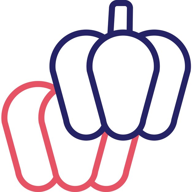 Ilustración del icono vectorial de pimentón del icono del restaurante