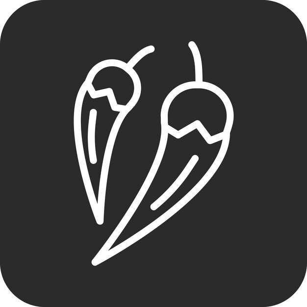 Ilustración del icono vectorial de pimienta del conjunto de iconos del restaurante