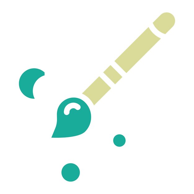 Ilustración del icono vectorial de los pinceles de pintura del conjunto de iconos de educación