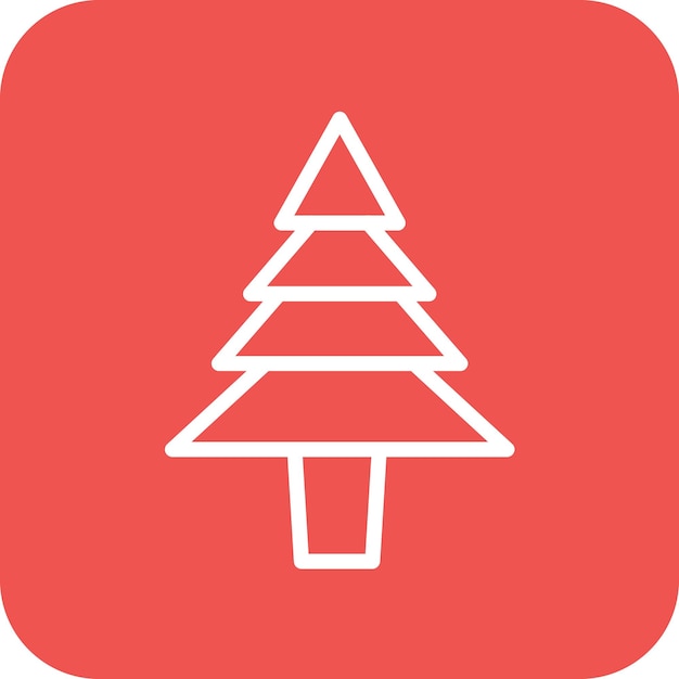 Ilustración del icono vectorial de pino del conjunto de iconos de invierno
