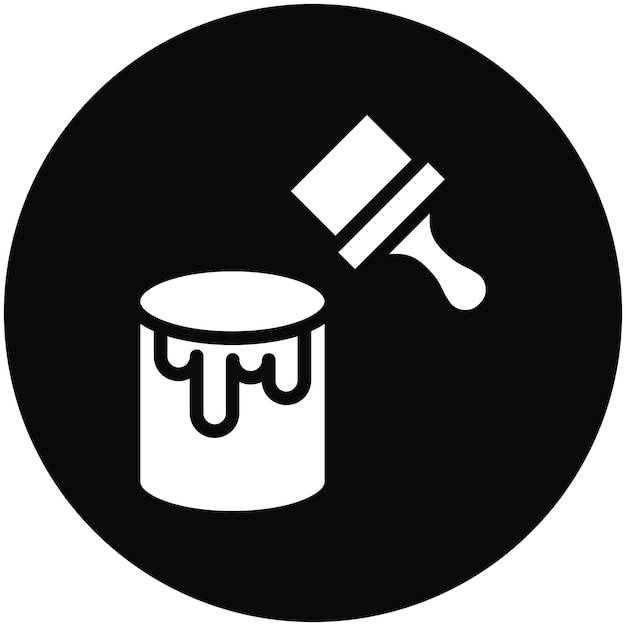 Ilustración del icono vectorial de pintura del conjunto de iconos de mejoras para el hogar