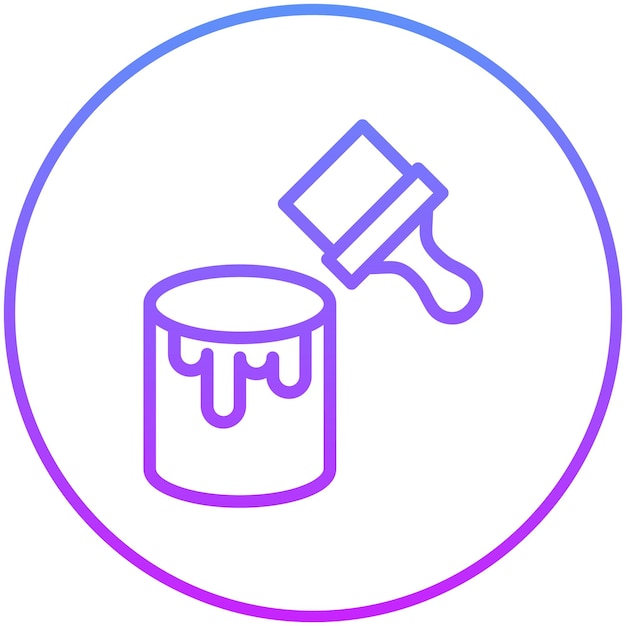 Ilustración del icono vectorial de pintura del conjunto de iconos de mejoras para el hogar