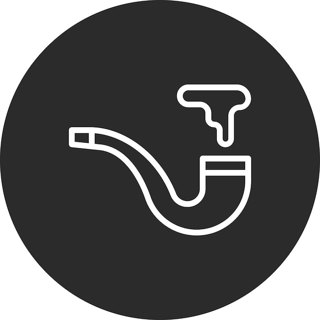 Ilustración del icono vectorial de la pipa de fumar del conjunto de iconos de Pirata
