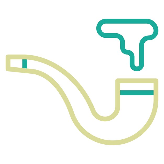 Ilustración del icono vectorial de la pipa de fumar del conjunto de iconos de Pirata