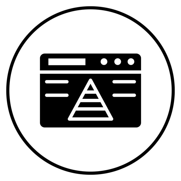 Ilustración del icono vectorial de la pirámide del sitio web del conjunto de iconos de SEO y SEM