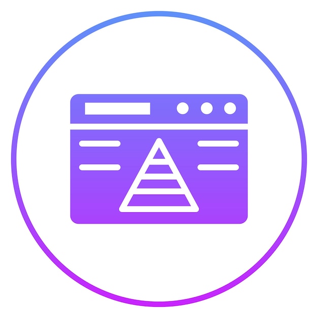 Ilustración del icono vectorial de la pirámide del sitio web del conjunto de iconos de SEO y SEM
