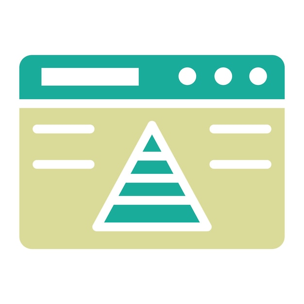 Ilustración del icono vectorial de la pirámide del sitio web del conjunto de iconos de SEO y SEM