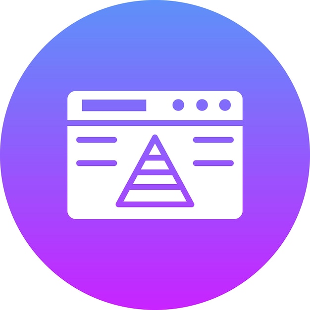 Ilustración del icono vectorial de la pirámide del sitio web del conjunto de iconos de SEO y SEM