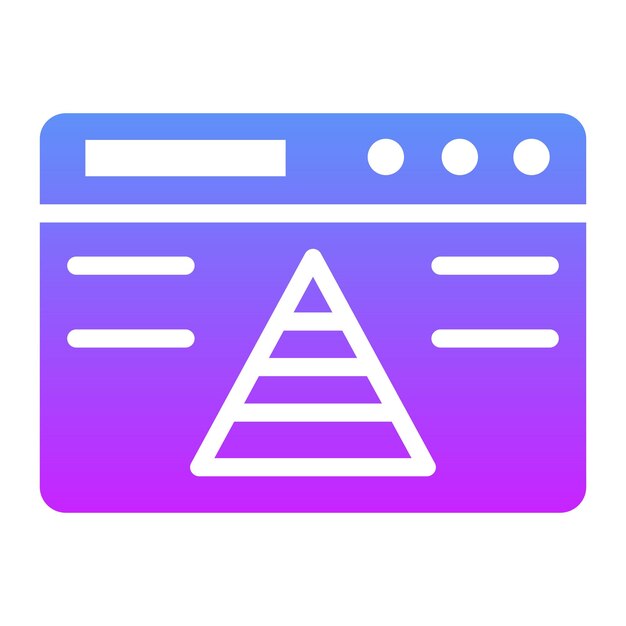 Ilustración del icono vectorial de la pirámide del sitio web del conjunto de iconos de SEO y SEM