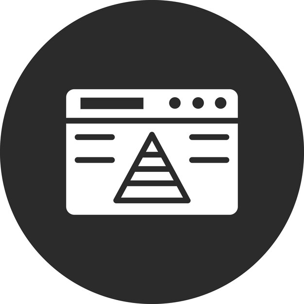 Ilustración del icono vectorial de la pirámide del sitio web del conjunto de iconos de SEO y SEM