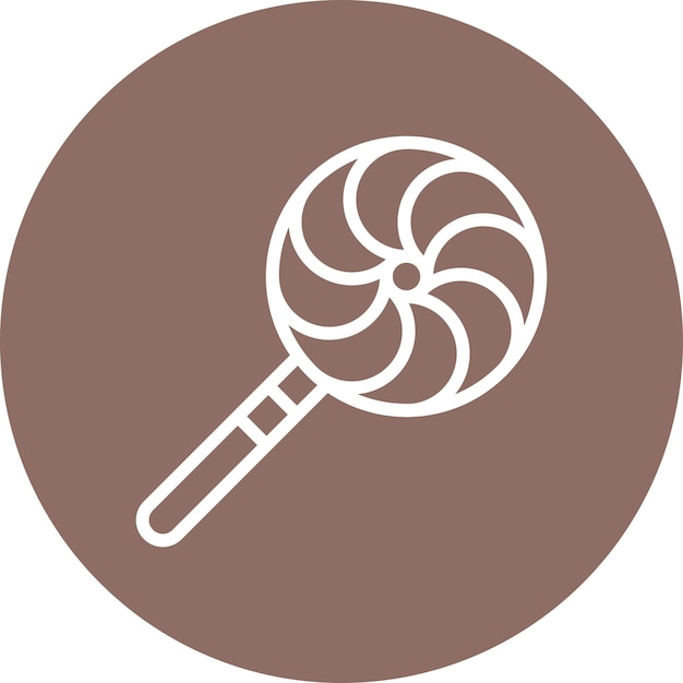 Ilustración del icono vectorial de la piruleta del conjunto de iconos de cumpleaños